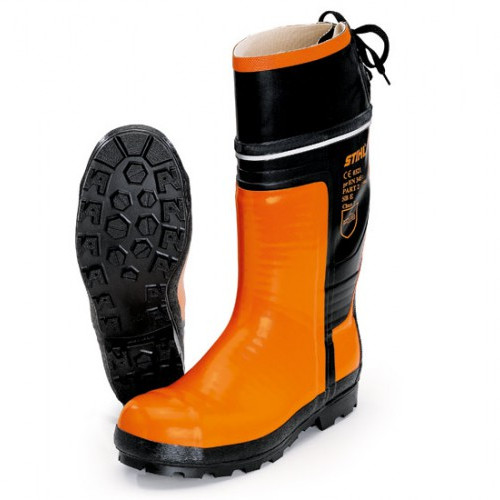 STIHL Gumené čižmy SPECIAL, pre prácu s motorovou pílou, farba čierno - oranžová