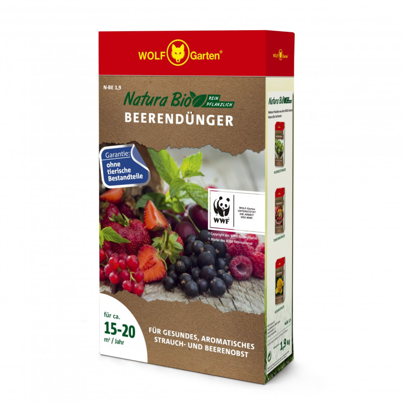 WOLF-Garten N-BE 0,85 CZ/SK/HR/SLO NATURA BIO HNOJIVO NA BOBUĽOVINY WOLF-Garten N-BE 0,85 CZ/SK/HR/SLO NATURA BIO HNOJIVO NA BOBUĽOVINY